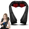 Shiatsu Neck Shoulder Back Massager - Neck Shoulder Relaxer, 16 Deep Kneading Modes, Heat, Adjustable Vibration Intensity, Durable Handle, Plug-In with AC/Car Adapter, Portable Deep Tissue Pain Relief, Self Care Products for Adults (Car & Home Use),techvi