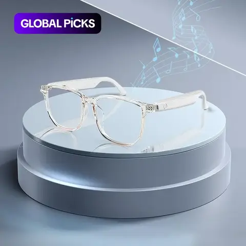 Anti-Blue Light Wireless Bluetooth Smart Glasses, Wearable Smart Glasses, Wearable Tech Glasses, Open-Ear Audio Glasses with Wireless Calls, Portable Noise-Reducing Design, Durable Lightweight Smart Eyewear for Outdoor Use