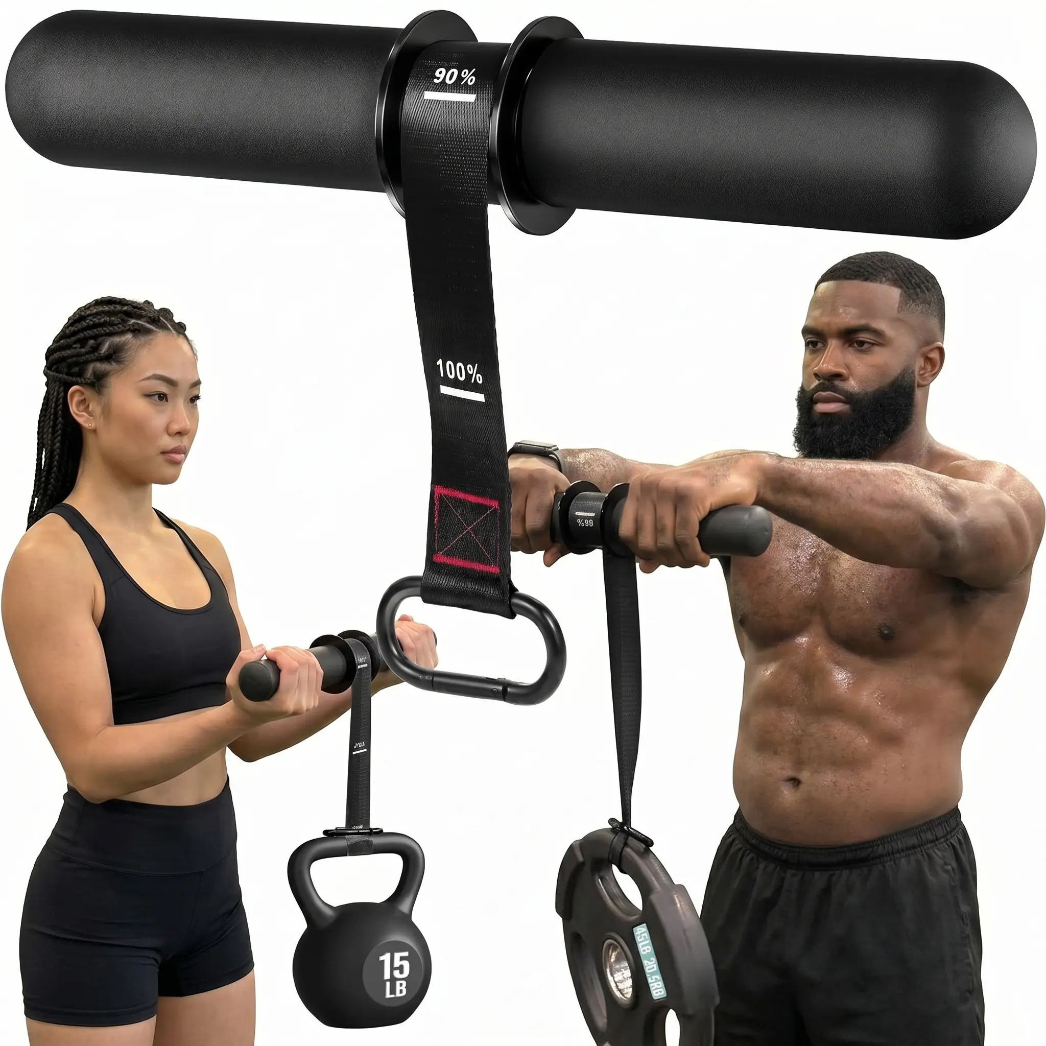 Heavy Duty Wrist Roller Forearm Strengthener - Strength Workout Equipment, Adjustable Nylon Exerciser with Thick Handle for Grip Strength Training, 220 lbs Load Capacity, Unisex, Customizable Strap, Enhance Grip Strength