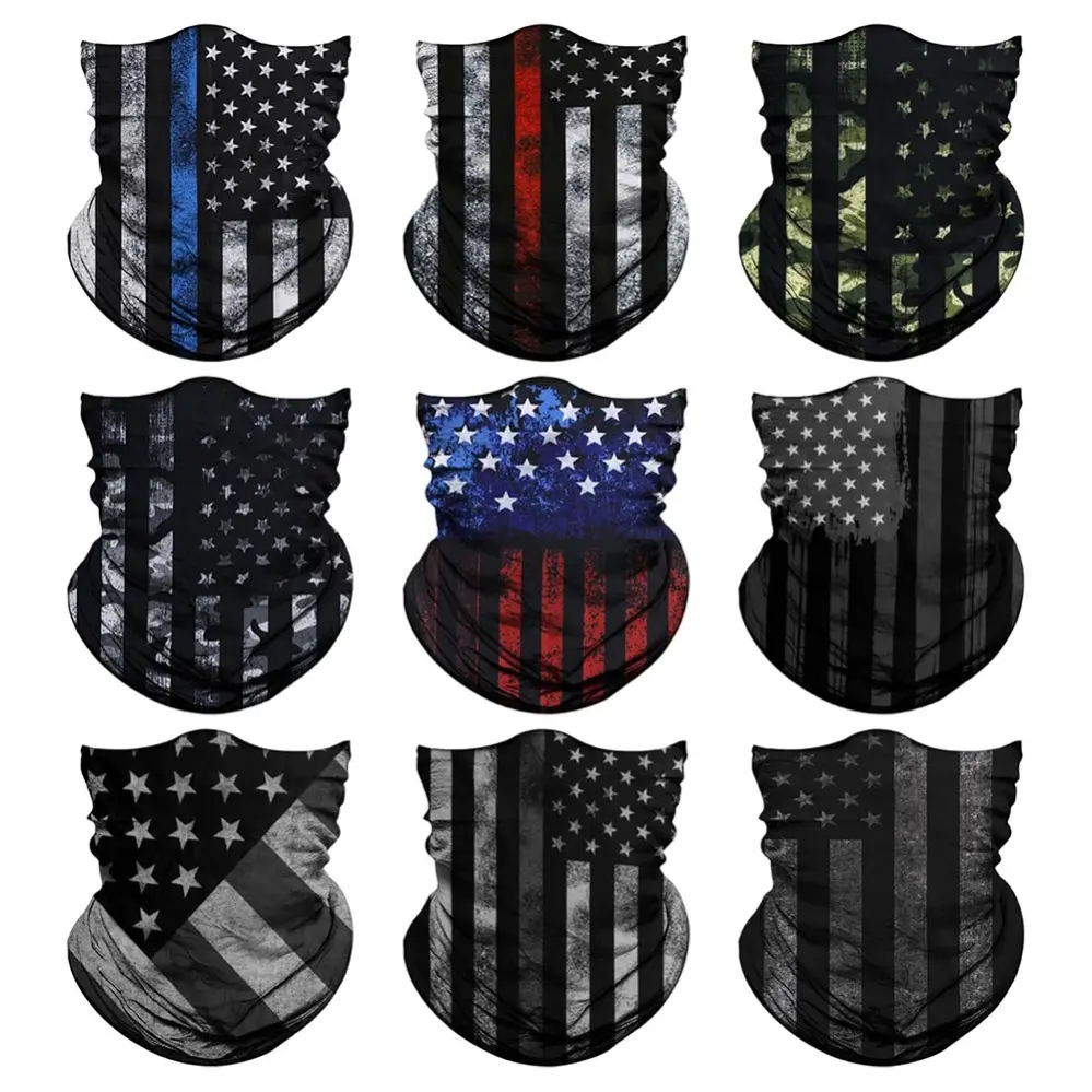 "Black Flag" Series 6-Piece Neck Gaiter Set—Seamless, multi-functional headwear featuring UV protection and sun-shading capabilities. An absolute essential for sweltering weather, making it ideal for cycling, construction work, and everyday wear.