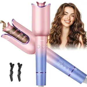 Automatic Curling Iron, Automatic Hair Curler with 1" Rotating Curling Iron Barrel & 3 Temps, Anti-Scald & Anti-Tangle Hair Curler Wand, Fast Heating Auto Curler for Hair Styling