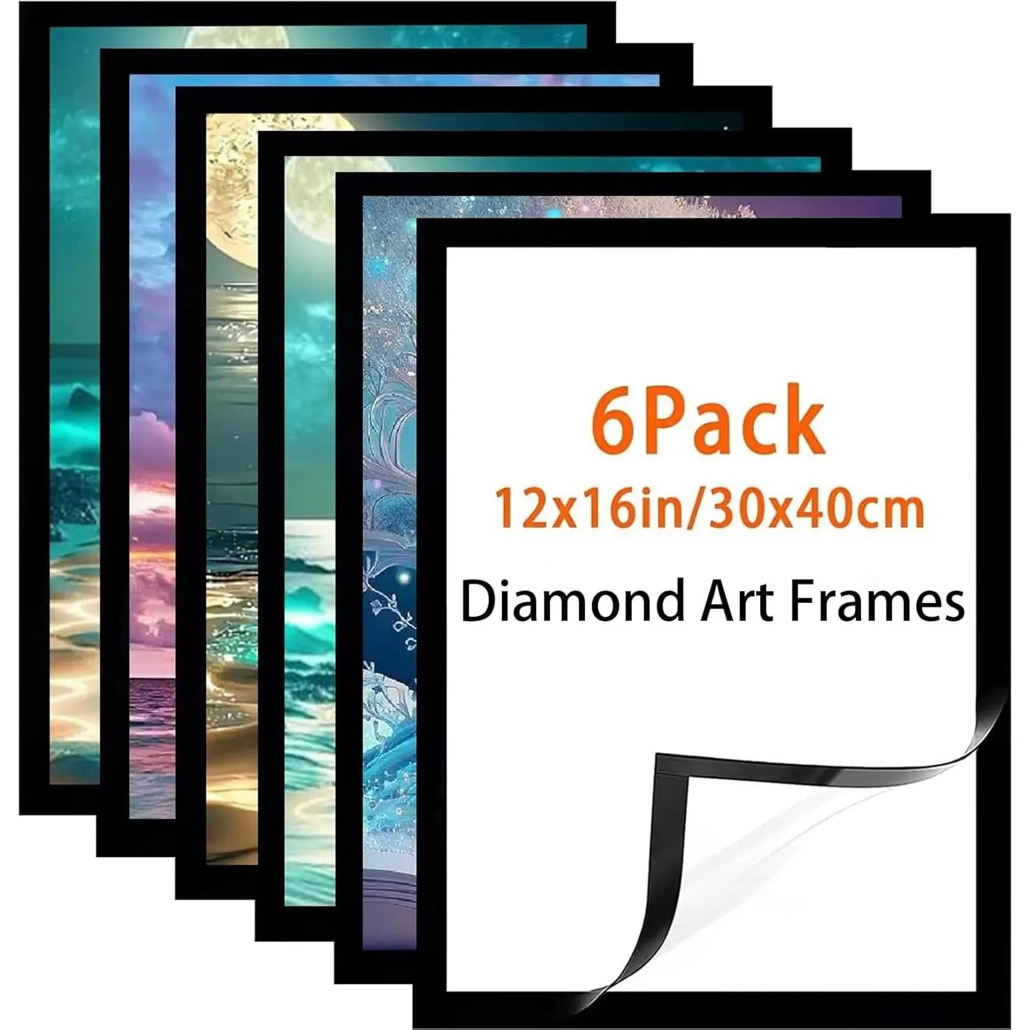 Art Frame 12x16 Inch -  Painting Frames 30x40 cm Painting Suitable for 10x14in(25*35cm) Picture,   Frame, Suitabble Frames Painting for Wall Window Door - 6 Pack (Black)