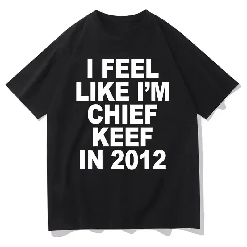 Men's Soft Cotton Graphic Tee, 2012 Chief Keef Rap Meme Funny Shirt, Oversized Hip Hop Streetwear Clothing, Sports Tops