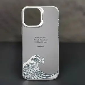 Waves Pattern Case for iPhone 16 15 14 Pro Max 13 12 11 XR XS Plus Shockproof Non Slip Military-Grade Protection slim Cover Gifts for Women Men