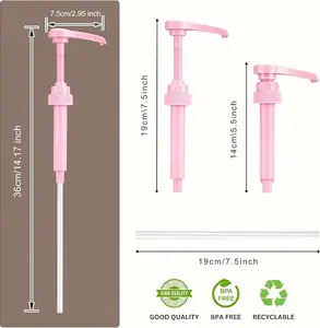 Pump Compatible with Torani and DaVinci Compatible Syrup Pumps (Set of 2)- fits bottles (25.4 oz-750ml) (pink, black, blue, red, white)