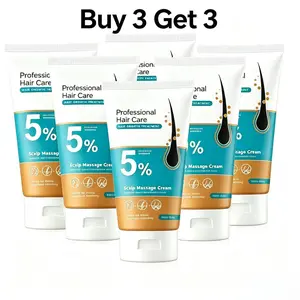 Buy 3 Get 3 Free 5% Minoxidil Scalp Massage Cream Hair Growth Treatment for Men & Women Prevents Loss Repairs Follicles Promotes Fast Regrowth