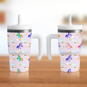 Unicorn Spill-Proof 20oz Tumbler with Double-Walled Stainless Steel Construction & Kid-Friendly Silicone Straw for Worry-Free Hydration
