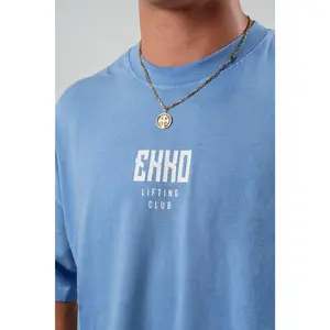 BOLD EKKO Lifting Club Acid Washed 100% Cotton Oversized T-shirt
