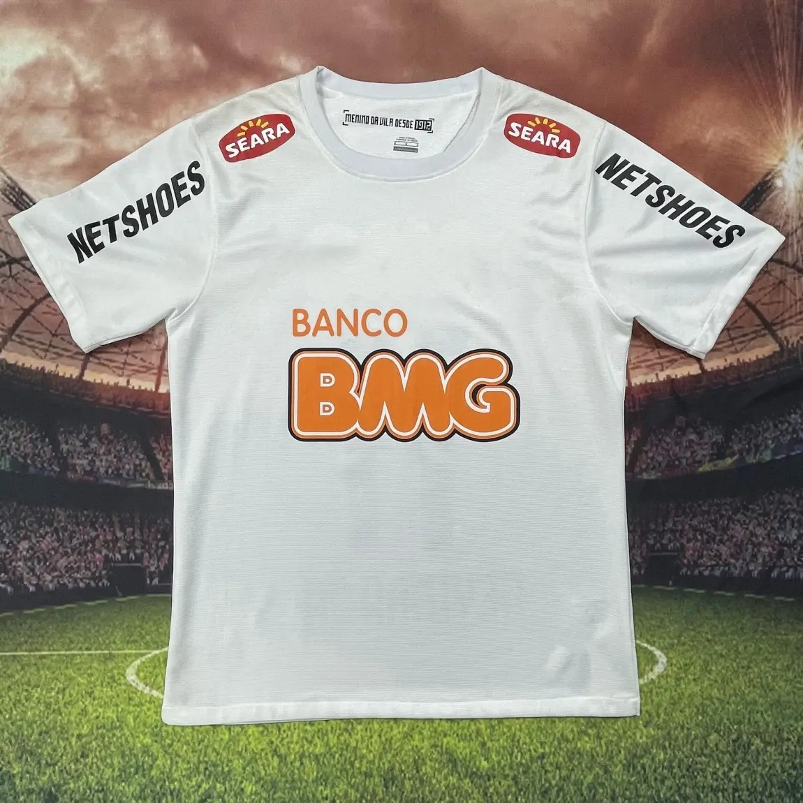 No.11 Neymar 2012 2013 Home Away White Black Retro Short Sleeved Soccer Jerseys