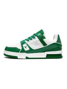 2026 New Unisex low top sneakers, Athletic, for students, versatile sports and leisure shoes for campus, classic retro fashion sneakers, versatile Air Force No.1 lightweight casual shoes, patent leather green, Footwear
