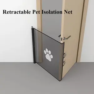 Retractable Pet Barrier Expandable Partition Net Telescopic Gate for House Stairs Doorway No Tools Installation Portable Pet Safety Solution