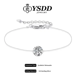 【#458 Invisible Bracelet】2CT Enhanced Nylon Thread Bracelet vvs DE Synthetic Moissanite Bracelet in 925 Sterling Silver