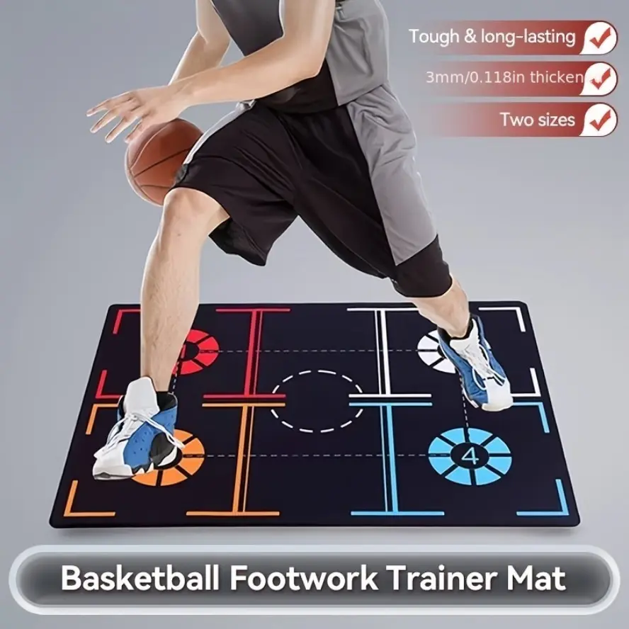 Basketball Training Mat - Non-Slip, Noise-Reducing, Durable, Long-Lasting Sports Mat with Reinforced Edges for Indoor Dribbling, Footwork & Ball Control in Garage, Bedroom, Ideal Gift for Kids, Improves Ball Control, Washable, Multi-Size, Wipe Clean, Thic