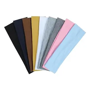 9 Pcs Non-Slip Headbands for Women – Soft Elastic Cotton Hair Bands, Stretchy Sweat Bands for Sports, Makeup, Gym, Running, Yoga (nine Colors - A)