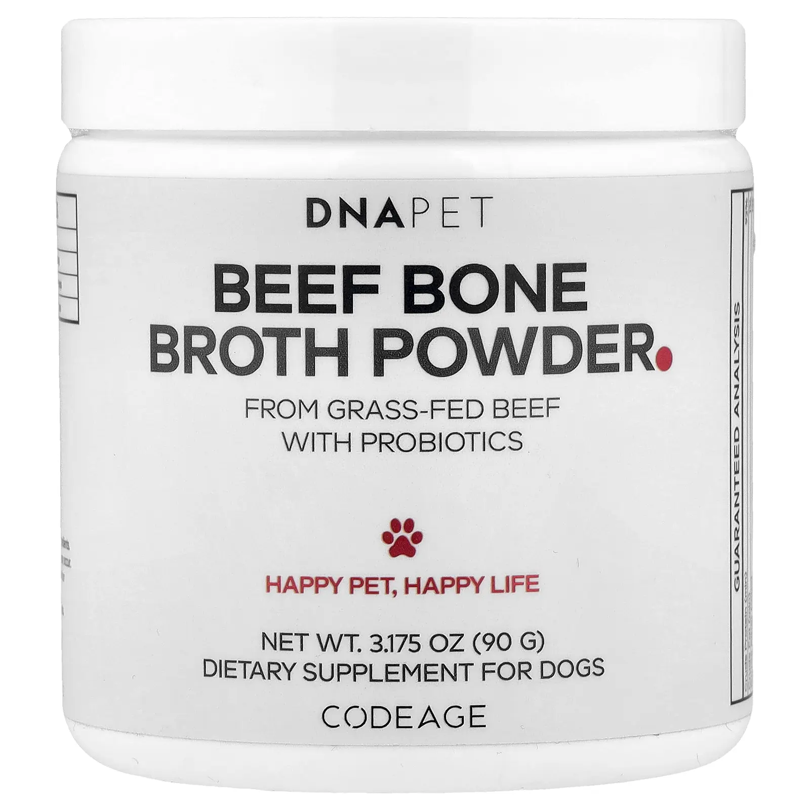 Codeage DNA Pet, Beef Bone Broth Powder, For Dogs, 3.175 oz (90 g)