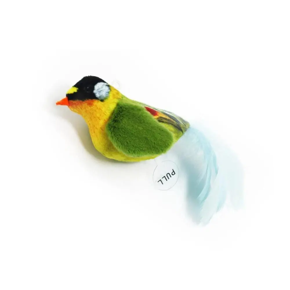 Interactive Singing Bird Cat Toy, Realistic Plush Bird Toy with Vivid Bird Chirp Sound, Soft Plush Indoor Educational Entertainment Toy for Kittens