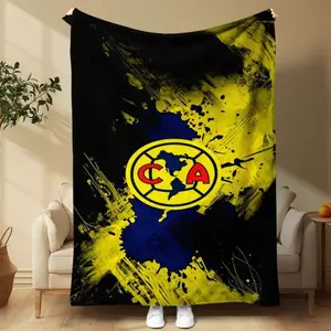 Polyester Flannel Rectangular Blanket - Splatter Graphic, Plush Texture, Stain-Resistant, Modern Glam Throw for Bed, Sofa, Soccer Enthusiast Must-Have