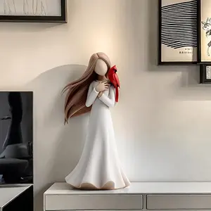 Bishop Love & Peace Memorial Statue, Angel Bishop Sculpture, Resin Memorial Ornament with Bird Comfort, Guardian Angel Statue