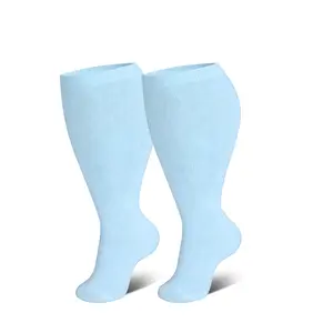 Plus Size Compression Socks for Women Men, 15-20mmHg Knee High Large Support Stockings for Circulation, Best Support for Running, Athletic, Nursing, Travel