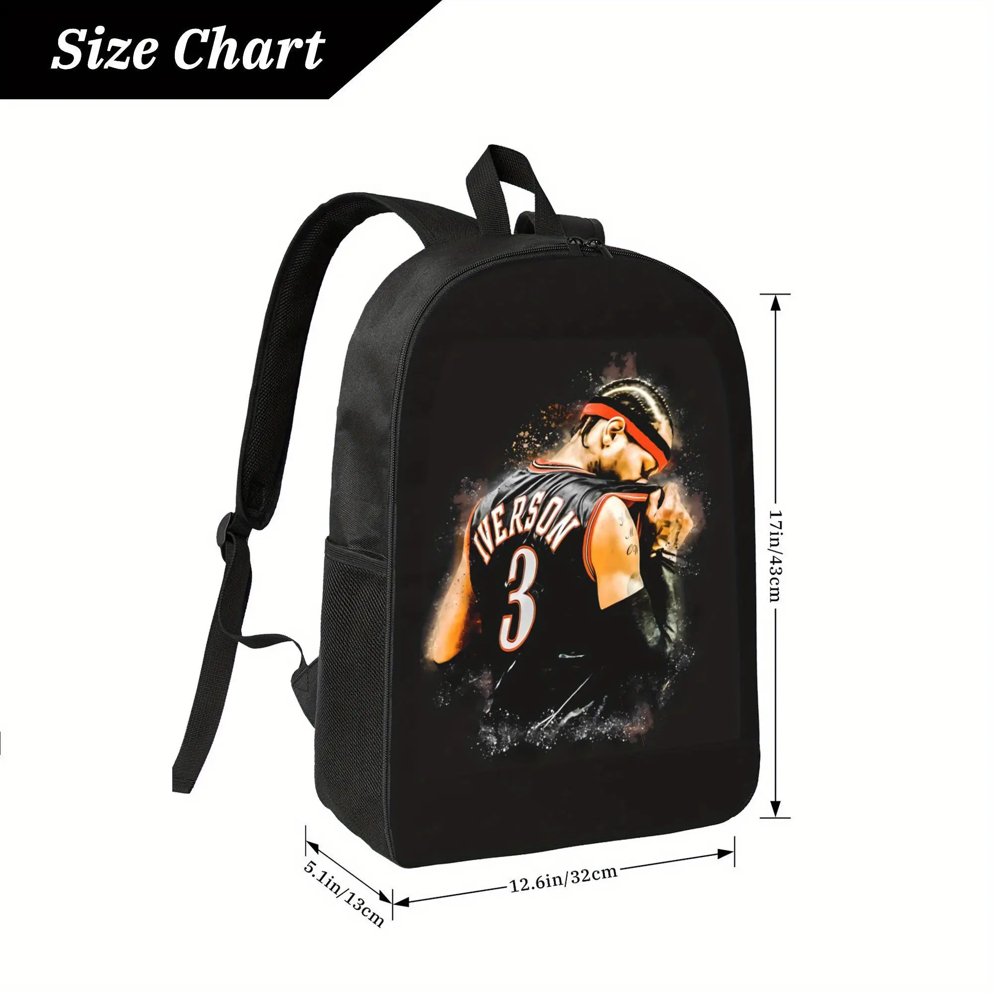 Custom Girls Backpack for School Kids Boys GIfts Customized Men's Vintage 80s 90s Hip-Hop Backpack - Retro Basketball Jersey Design Backpack with Vernon # 3, Lightweight High Quality Polyester Bag for Sports, Office, Travel