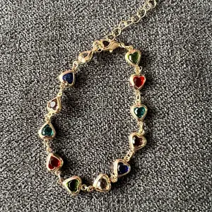 Multi colored heart adjustable bracelet