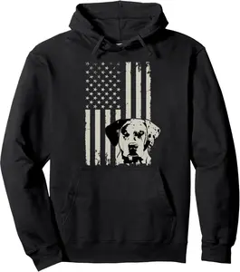 Louisiana Catahoula Leopard Dog American Indian Dog US Flag Pullover Hoodie