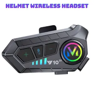 Y10-2x Motorcycle Helmet Bluetooth-compatible Headset, Dual Talk, GPS 5.3, Ipx6 Waterproof, 1000mah Long Battery Life, Type-C Fast Charging