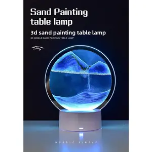 Creative Sand Art 3D Night Light, Flowing Sand Quicksand Lamp, Bedside Ambient Light for Bedroom Decor & Stress Relief, Perfect Gift decoration party dynamic colorful sleep LED kids