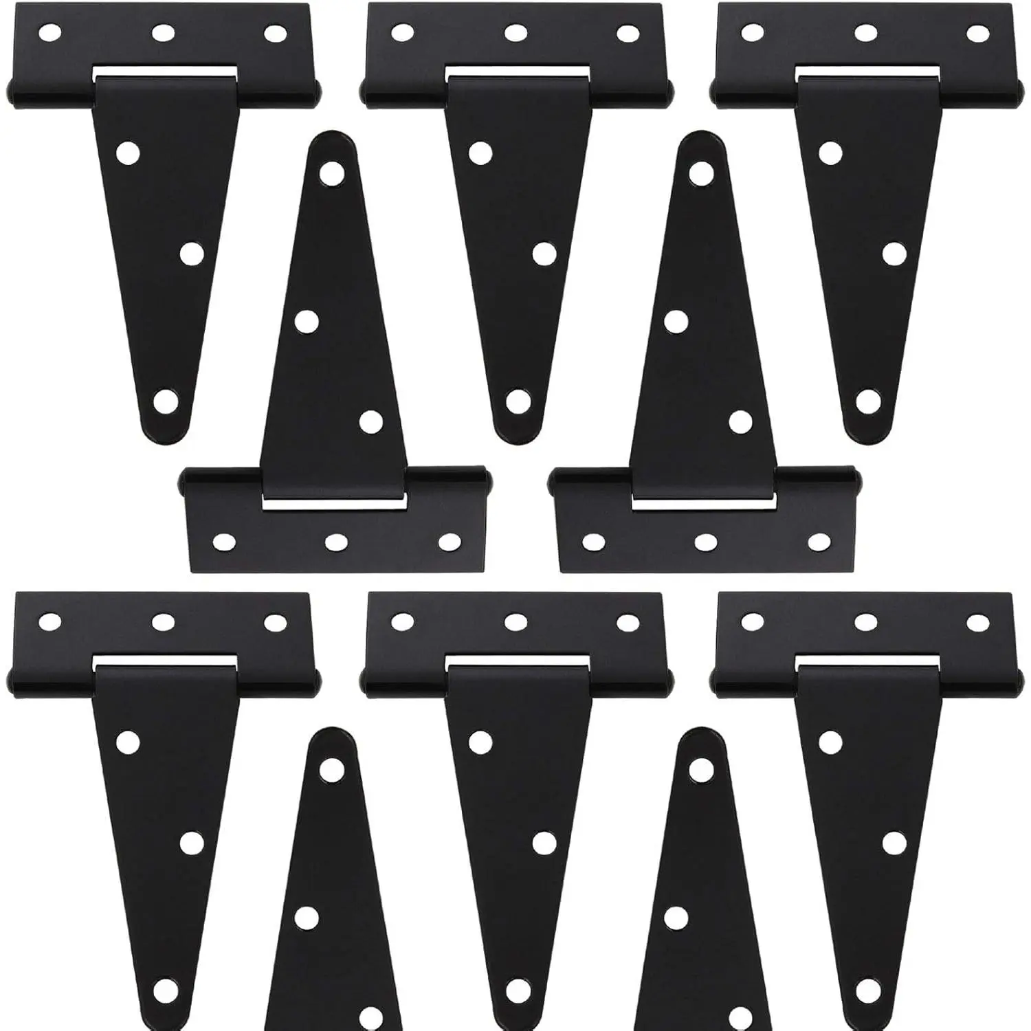 Heavy Duty T-Strap Hinges 4 Inch for Wooden Gates - Rust-Resistant Wrought Iron Hardware - Outdoor Garden  Hinges - Durable Tee Hinge Set - Black Finish for Fences and Barn  adjustable    hinge door door stopper interior door
