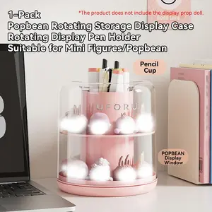 Popbean Rotating Storage Display Box, Rotating Pen Holder, Ideal for Mini Figurines/popbean, Compact and Organized Design, Pencil Holder
