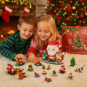 Christmas Countdown Advent Building Kit  605 Pcs STEM Construction  & DIY Brick Blocks – for Kids, Teens, Adults & Family | Creative All-Age Building Set & Gift Idea