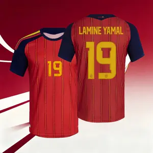 2026 Spain Home And Away 19#Lamine Yamal and 20#Pedrl Short And Long Sleeve Soccer Jersey Fans Version Breathable