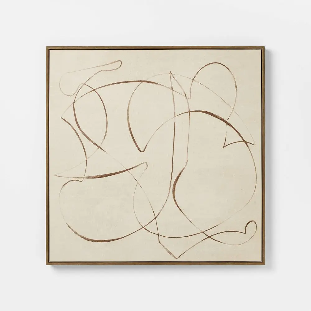 30"x30" Line Abstract Framed Canvas Wall Art - Threshold designed with Studio McGee 30"x30" Line Abstract Framed Canvas Wall Art - Threshold designed with Studio McGee