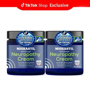 2x Migrastil Neuropathy Cream - Soothing Cream for Feet, Legs, Hands, Etc. Aloe Shea Butter Gentle Clove Moisturizing Body Care Daily
