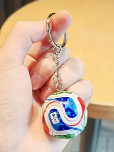 Creative Soccer Ball Keychain, Football Theme Pendant Key Chain for Backpack Purse Zipper, Sporty PVC Key Ring, Unique Sports Memorabilia Gift for Fans, Perfect Stocking Stuffer for Christmas Summer Vacation Back to School Season
