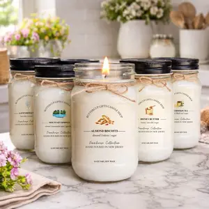 Buttercup Gifts Candle Company Farmhouse Collection 16 oz Mason Jar Candles Hand Poured in New Jersey Simple living home decor Country Cottage core style gift