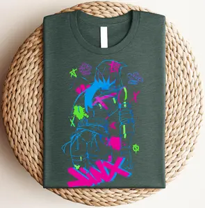 Jinx Shirt, Arcane Shirt, LOL Shirt, Video Game T-shirt, Sweatshirt, Hoodie, Graphic Tee 000