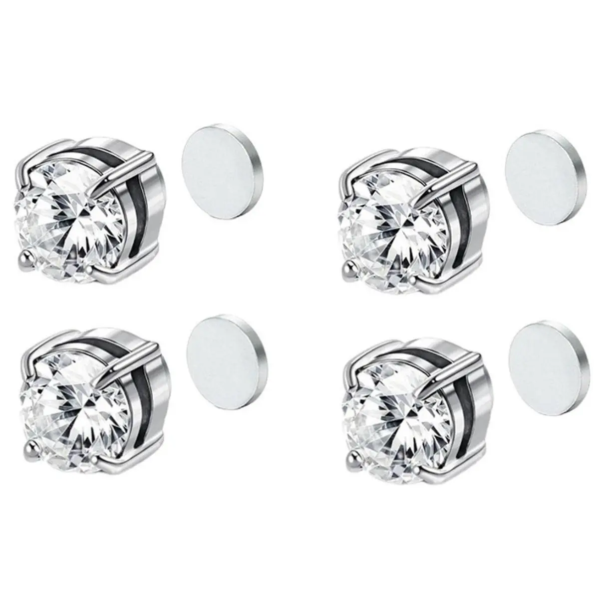 Stainless Steel Magnetic Earrings Unisex Zirconia Earrings Fashion Jewelry for Party Daily Clothing Decor Trendy All-match & Exquisite Jewelry for Birthday Gift