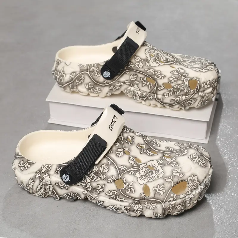 Summer men's hole shoes thick-soled soft-soled non-slip, wear-resistant, breathable and deodorant, can be worn outside, cool slippers