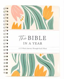 A5 Spiral Bible in a Year Guided Journal, 52-Week Themed Devotion Scripture Study Notebook, Christian Daily Reading Planner, Floral Faith Gift for Family,Bible journal,Bible study workbook,52 week devotional journal