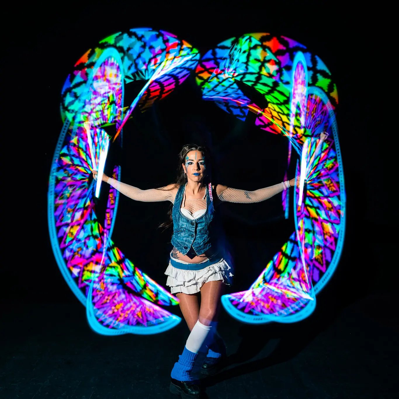 MOODHOOPS FutureStaff Designer HD - Programmable LED Staff for Dance and Gymnastics - Rechargeable, Colorful, Customizable Patterns, USB Connectable, Made in America