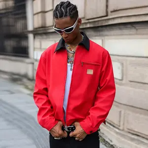 Viral Red Coach Jacket | Retro Skater Streetwear Zip-Up