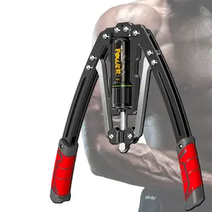 Arm Exercise Equipment Chest Workout - Hydraulic Power Twister 10 Gears Adjustable 22-440lbs,Chest Exerciser for Men,Arm Workout Equipment,Thick Steel Wear-Resistant, Non-Slip Handle PU Rubber RED