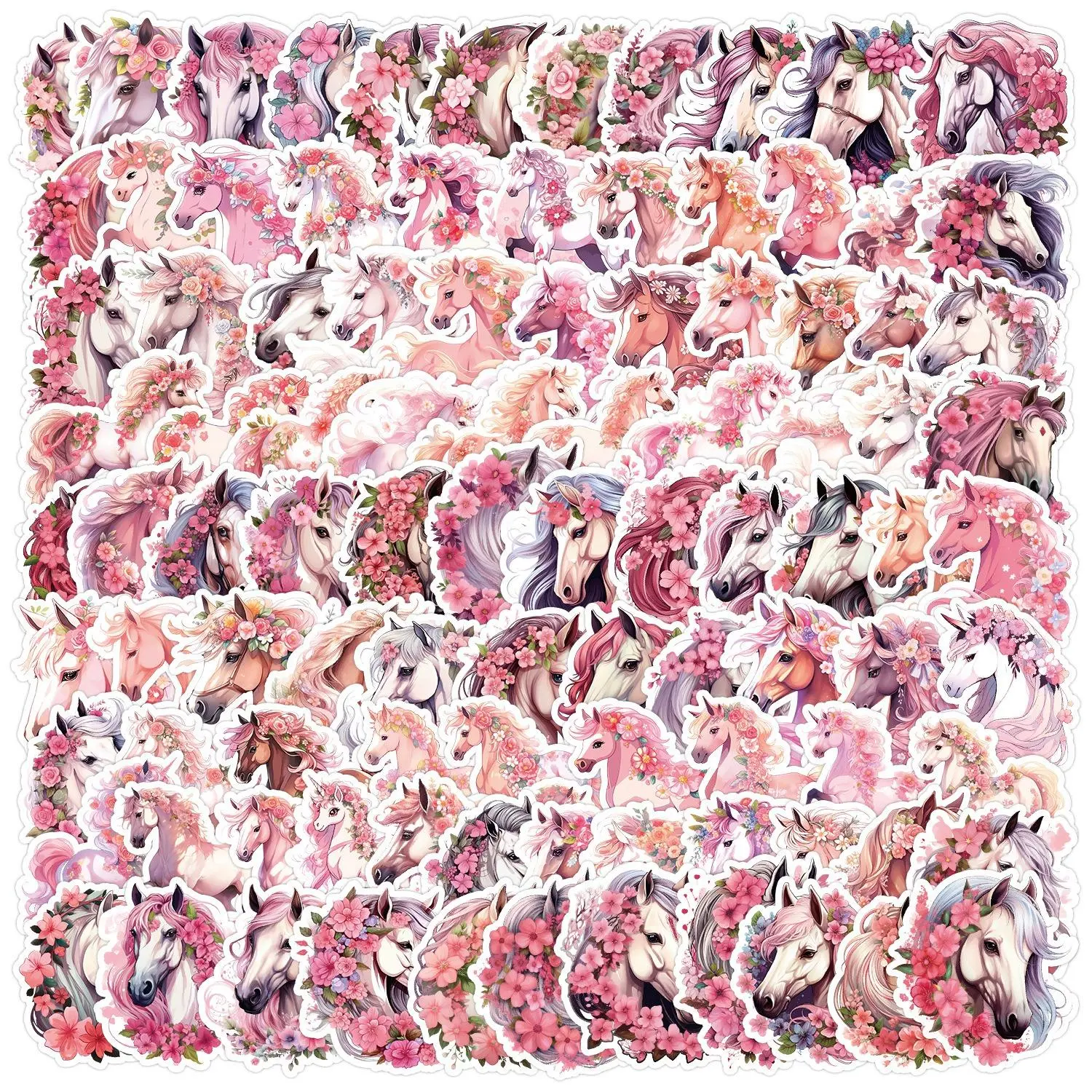 Cute Unicorn Pattern Sticker, Self Adhesive Decorative Stickers, DIY Decals for Water Bottle, Laptop, Phone Case, Scrapbooking, Journal Making