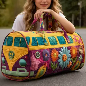 Stylish Ladies & Gentlemen Boho Quilted Weekender Bag, Lightweight & Soft, Summer Travel Essential