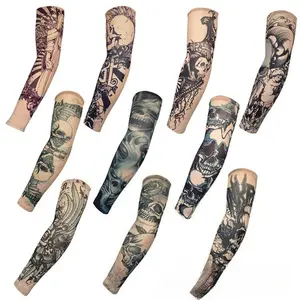 Unisex 10-Pieces UV Shield Ice Silk Arm Sleeves - Breathable, Cooling Effect, Flexible Fit Sun Sleeves for Tattoo Cover, Running, Outdoor Sports