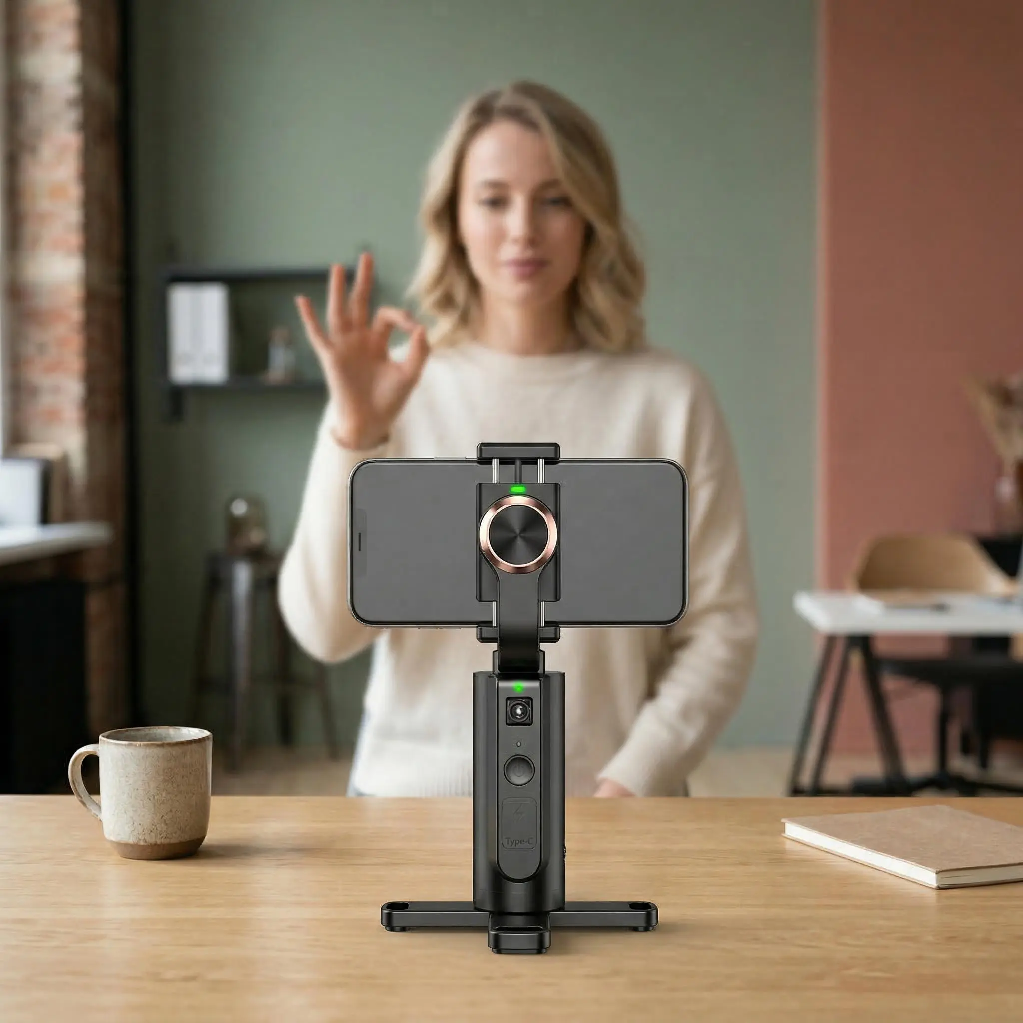 Facial Recognition AI Tripod Stand - Pocket Size Selfie Stick with Auto-Follow for iPhone/Android, Must-Have for   Gift task portable