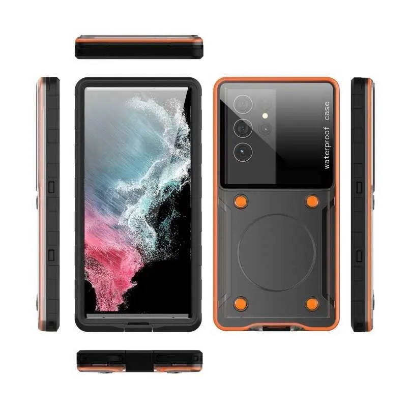 6.9-Inch Universal Phone Diving Case Red Pepper Transparent Protective Cover Outdoor Travel Waterproof Drop-Resistant Simple Style HNB50