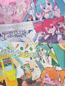 Vocaloid Large Deskmats Hatsune Miku Kasane Teto Akita Neru 70cm x 30cm Soft Touch Vibrant Colors Pastel Design Anime Mousepad