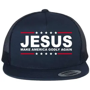 Jesus Make America Godly Again Christian Faith Christian Apparel Catholic Christ Flat Bill Snapback Trucker Hat
